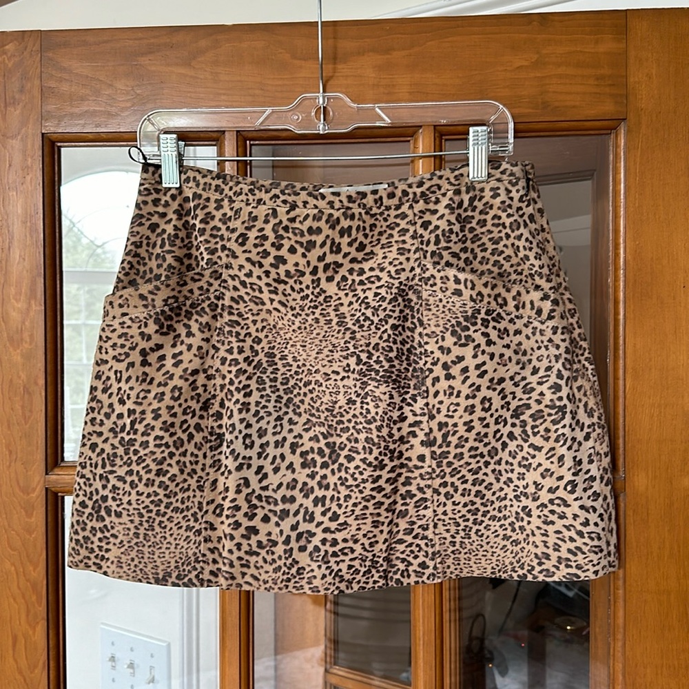 Joie suede leopard mini skirt